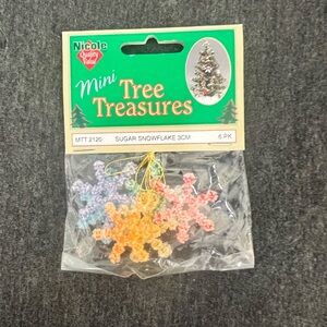 Vintage Mini Tree Treasures Sugar Snowflake Ornaments